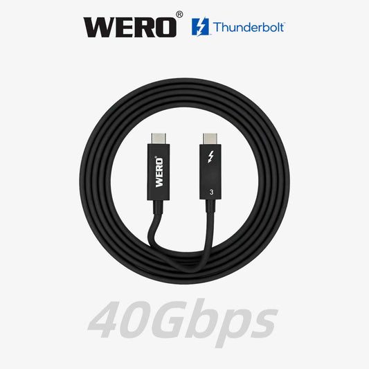 WERO 1m Active Thunderbolt 3 Cable 40Gbps 100W PD Intel Certified Black & White