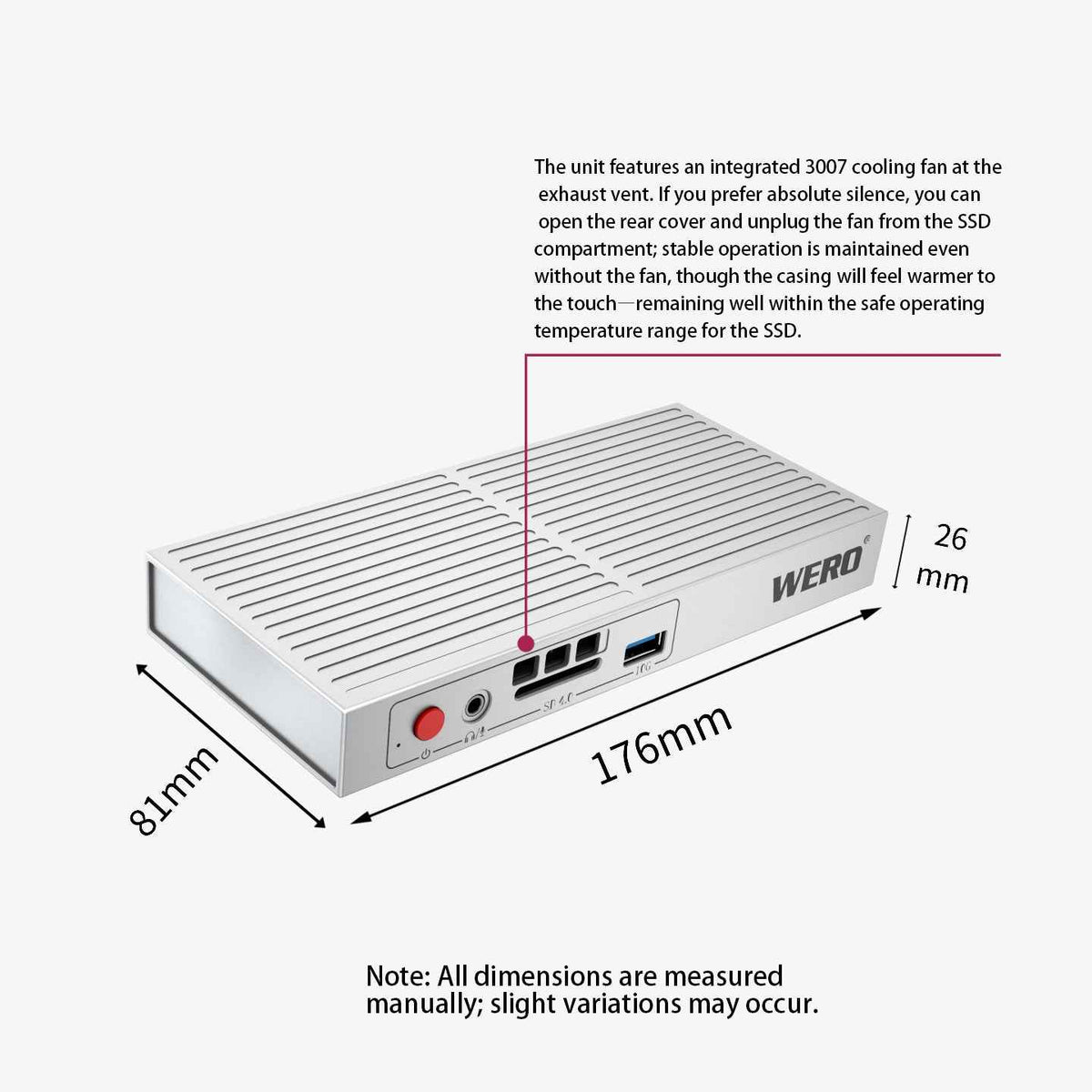 WERO Professional-Grade Thunderbolt 3 Docking Station—featuring an aluminum alloy body and a built-in M.2 NVMe SSD enclosure; supports 85W PD fast charging, 4K 144Hz HDMI output, and 2.5G Ethernet; compatible with MacBook and Windows laptops.